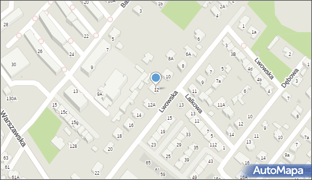 Łomianki, Lwowska, 12, mapa Łomianki