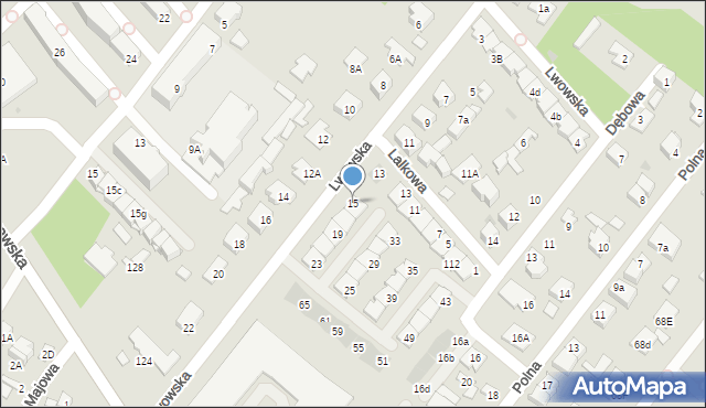 Łomianki, Lwowska, 15, mapa Łomianki