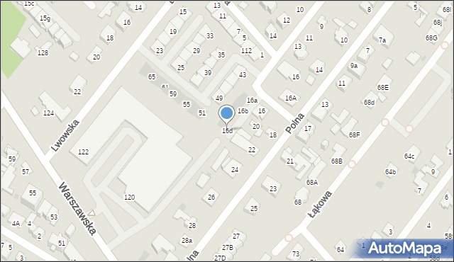 Łomianki, Lwowska, 16d, mapa Łomianki