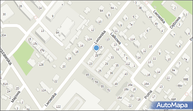 Łomianki, Lwowska, 19, mapa Łomianki