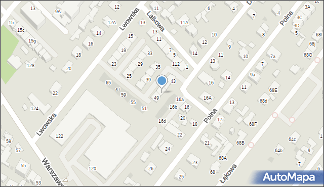 Łomianki, Lwowska, 47, mapa Łomianki