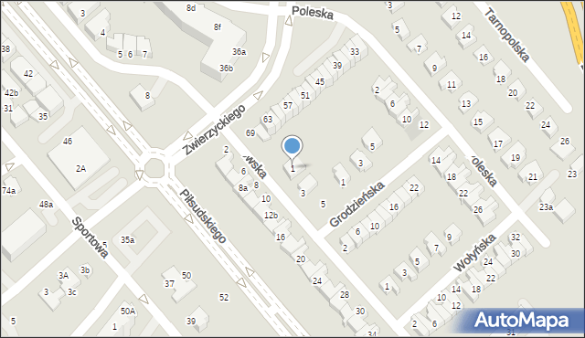 Lubin, Lwowska, 1, mapa Lubin