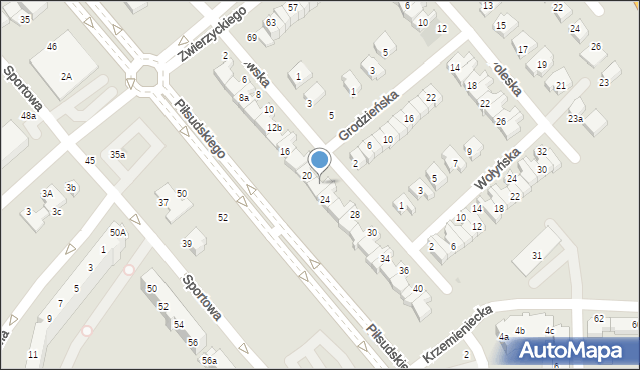 Lubin, Lwowska, 22a, mapa Lubin