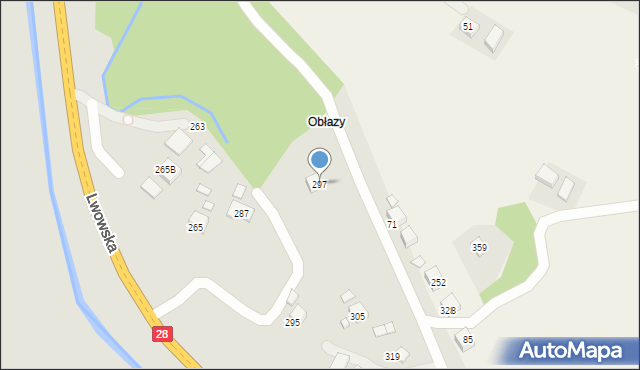 Nowy Sącz, Lwowska, 297, mapa Nowego Sącza