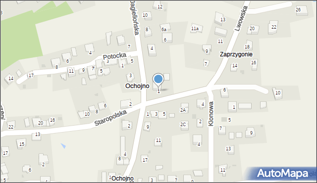 Ochojno, Lwowska, 1, mapa Ochojno