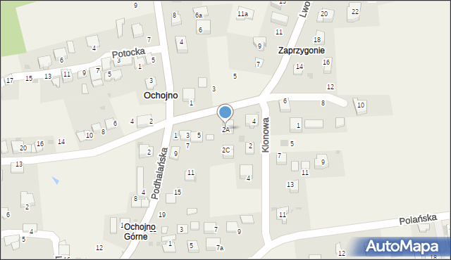 Ochojno, Lwowska, 2A, mapa Ochojno