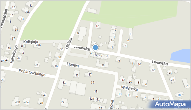 Ostrów Wielkopolski, Lwowska, 4a, mapa Ostrów Wielkopolski