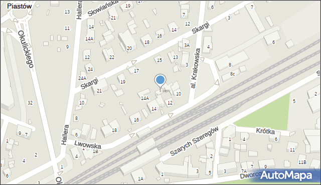 Piastów, Lwowska, 14d, mapa Piastów