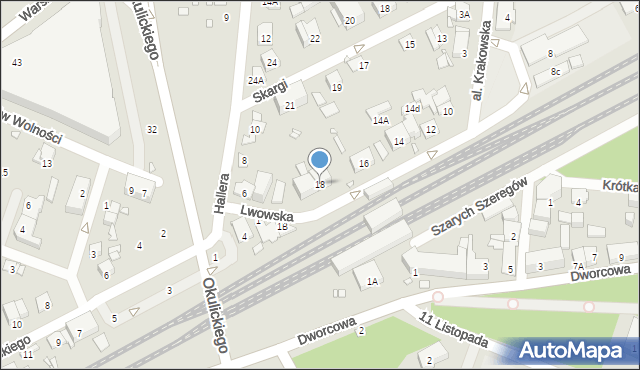 Piastów, Lwowska, 18, mapa Piastów