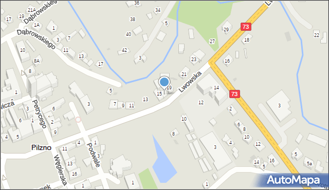 Pilzno, Lwowska, 17, mapa Pilzno