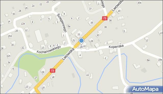 Pilzno, Lwowska, 24, mapa Pilzno