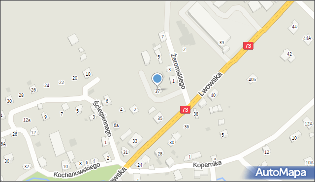 Pilzno, Lwowska, 37, mapa Pilzno