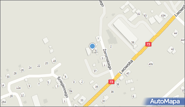 Pilzno, Lwowska, 37a, mapa Pilzno