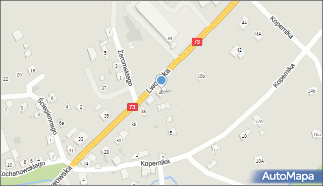 Pilzno, Lwowska, 40, mapa Pilzno