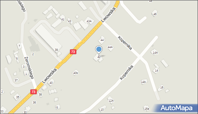 Pilzno, Lwowska, 42, mapa Pilzno