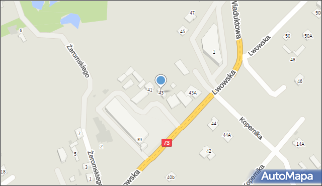 Pilzno, Lwowska, 43, mapa Pilzno