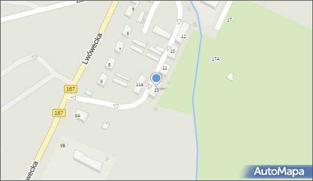 Pniewy, Lwówecka, 13, mapa Pniewy