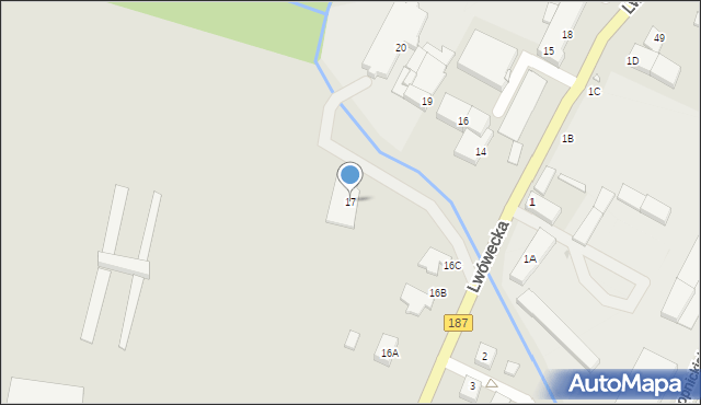 Pniewy, Lwówecka, 17, mapa Pniewy