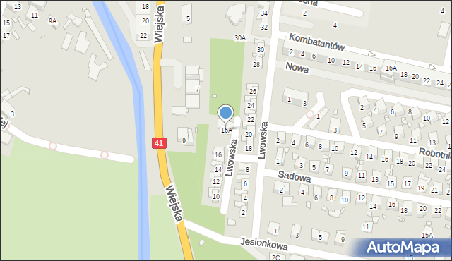 Prudnik, Lwowska, 16A, mapa Prudnik