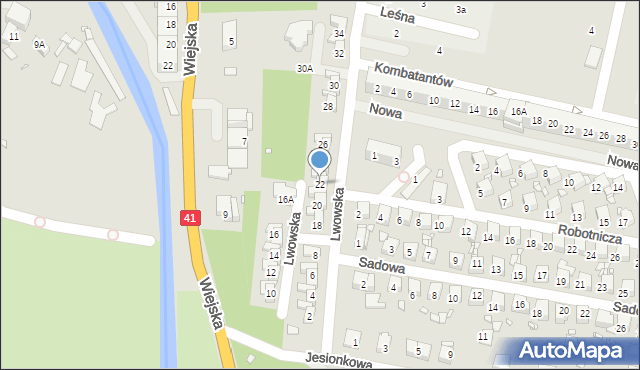 Prudnik, Lwowska, 22, mapa Prudnik