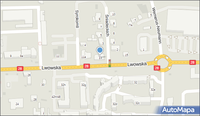 Przemyśl, Lwowska, 13, mapa Przemyśla