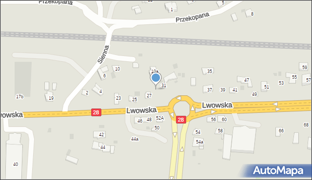 Przemyśl, Lwowska, 29, mapa Przemyśla