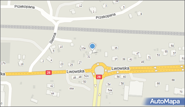 Przemyśl, Lwowska, 33, mapa Przemyśla