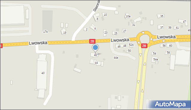 Przemyśl, Lwowska, 42, mapa Przemyśla