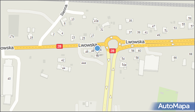 Przemyśl, Lwowska, 50, mapa Przemyśla