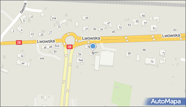 Przemyśl, Lwowska, 58, mapa Przemyśla