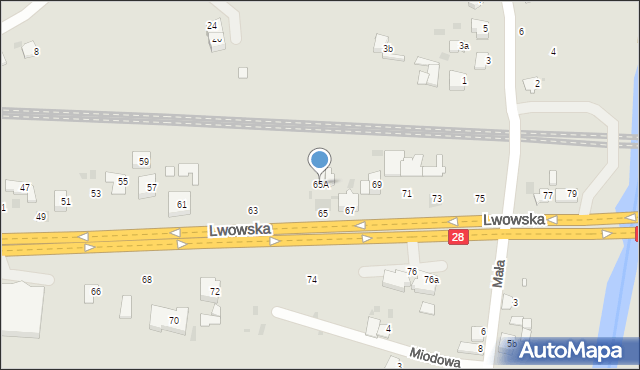 Przemyśl, Lwowska, 65A, mapa Przemyśla