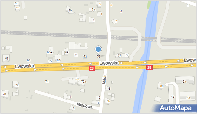 Przemyśl, Lwowska, 75, mapa Przemyśla