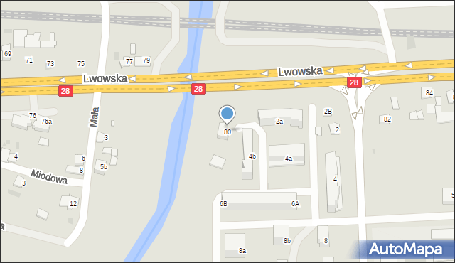 Przemyśl, Lwowska, 80, mapa Przemyśla