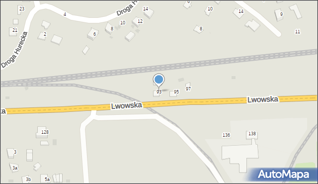 Przemyśl, Lwowska, 93, mapa Przemyśla