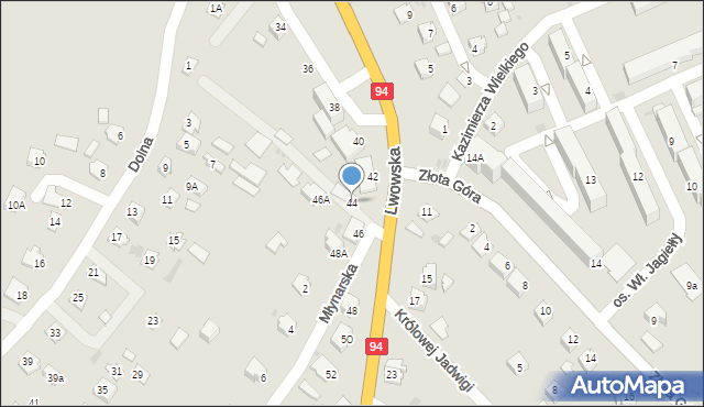 Radymno, Lwowska, 44, mapa Radymno
