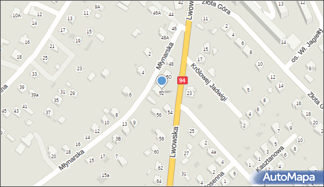 Radymno, Lwowska, 52, mapa Radymno