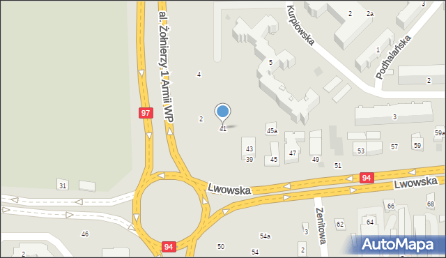 Rzeszów, Lwowska, 41, mapa Rzeszów