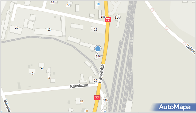 Sandomierz, Lwowska, 24A, mapa Sandomierza