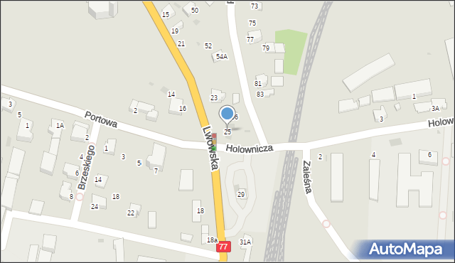 Sandomierz, Lwowska, 25, mapa Sandomierza