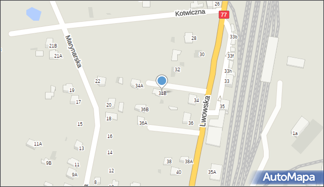 Sandomierz, Lwowska, 34B, mapa Sandomierza