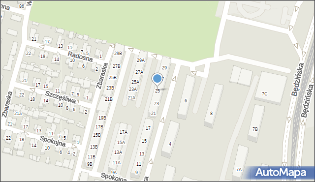 Sosnowiec, Lwowska, 25, mapa Sosnowca