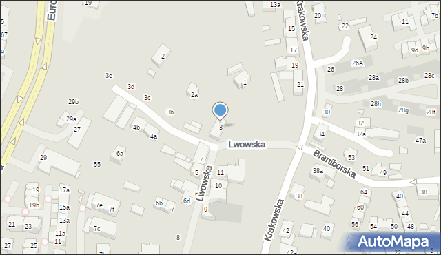 Szczecin, Lwowska, 3, mapa Szczecina