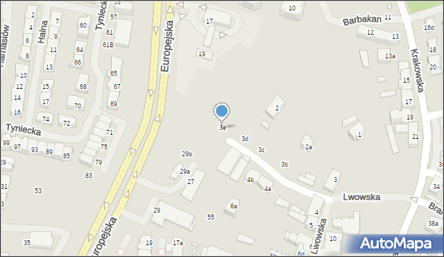 Szczecin, Lwowska, 3e, mapa Szczecina
