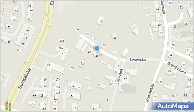 Szczecin, Lwowska, 4a, mapa Szczecina