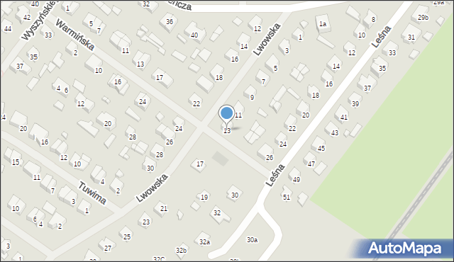 Szczytno, Lwowska, 13, mapa Szczytno