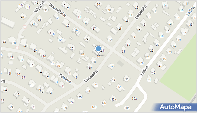 Szczytno, Lwowska, 26, mapa Szczytno