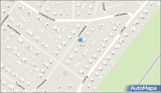 Szczytno, Lwowska, 7, mapa Szczytno