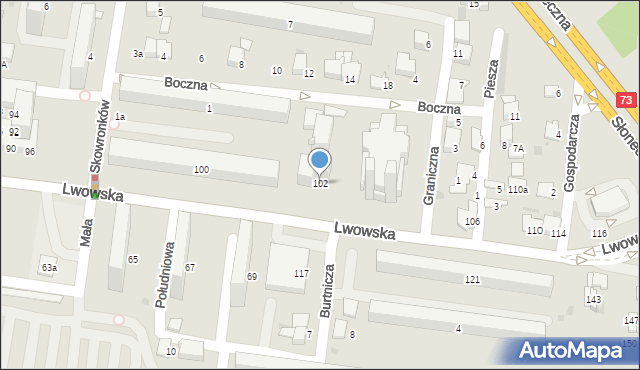 Tarnów, Lwowska, 102, mapa Tarnów