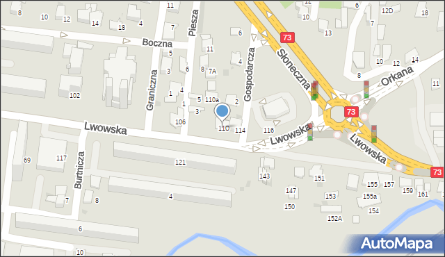 Tarnów, Lwowska, 110, mapa Tarnów