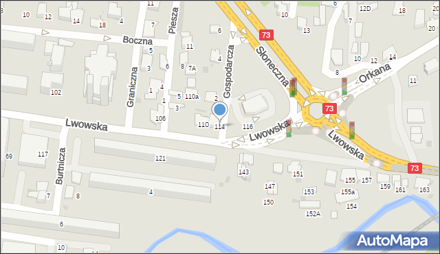 Tarnów, Lwowska, 114, mapa Tarnów
